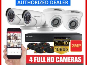 720p 4-Channel DVR with 1TB HDD and 4 720p Outdoor Bullet Cameras With Installation